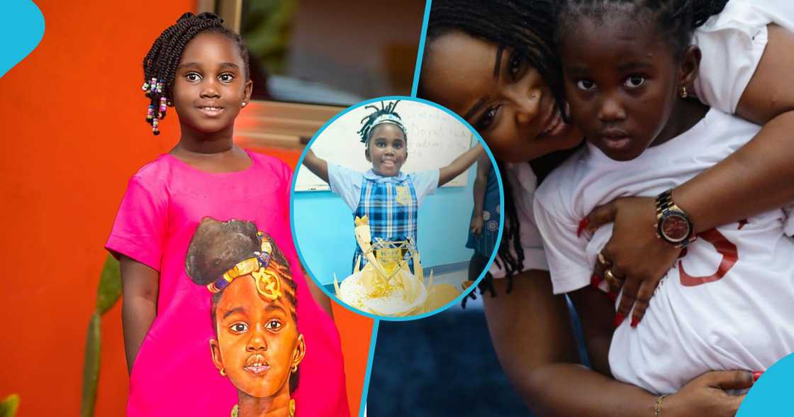 Gifty Anti's daughter holds birthday party at school with Swan-themed cake