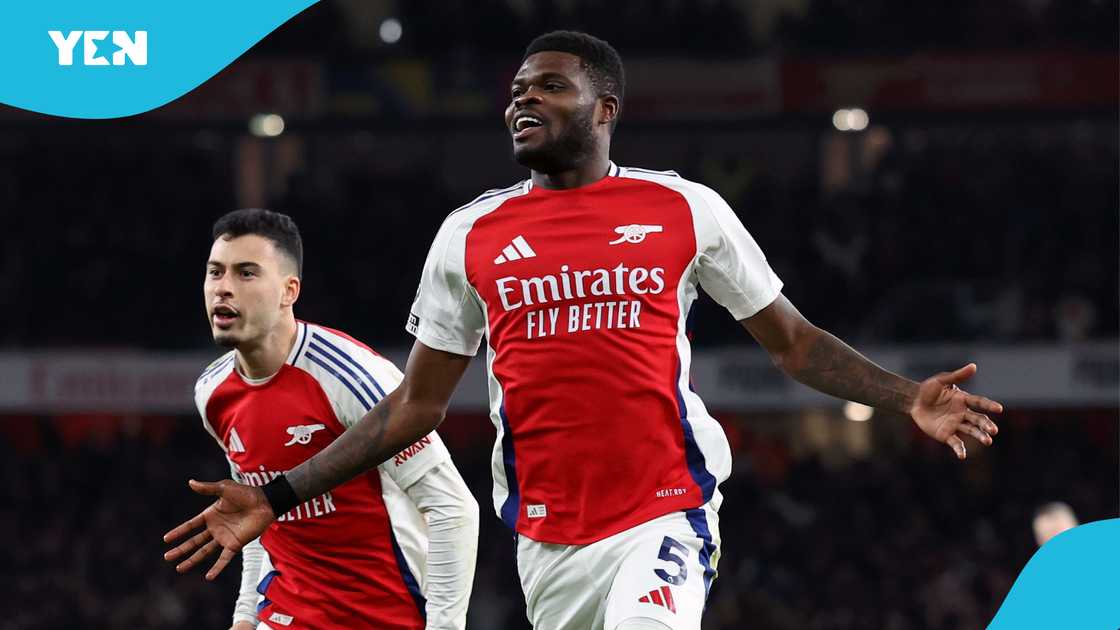 Ghanaian midfielder Thomas Partey put up a splendid display in midfield as Arsenal thrashed Manchester City. Ghanaian midfielder Thomas Partey put up a splendid display in midfield as Arsenal thrashed Manchester City.