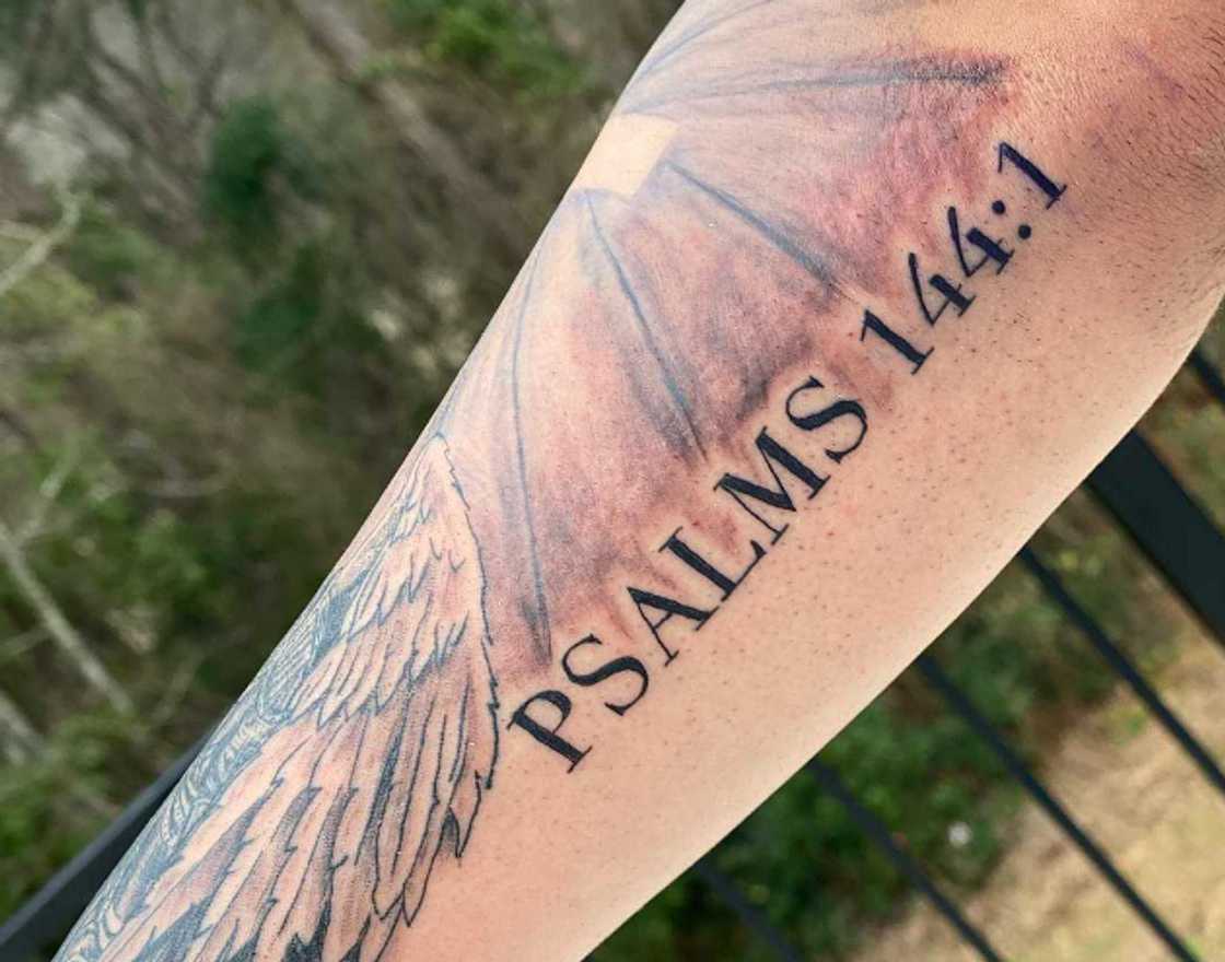 Psalm 144:1 Bible verse tattoo