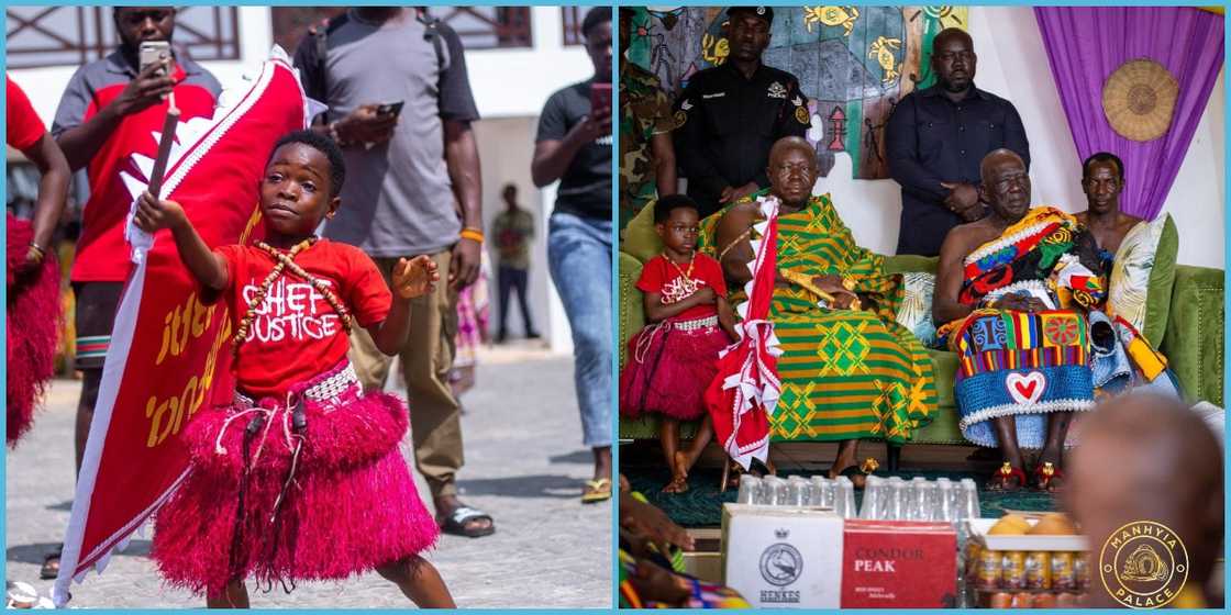 Otumfuo Osei Tutu II, Cape Coast, Osaberima Kwesi Atta II, Little boy, Dancer, Chief Justice, Fetu Afahye, Otumfuo visits Osaberima