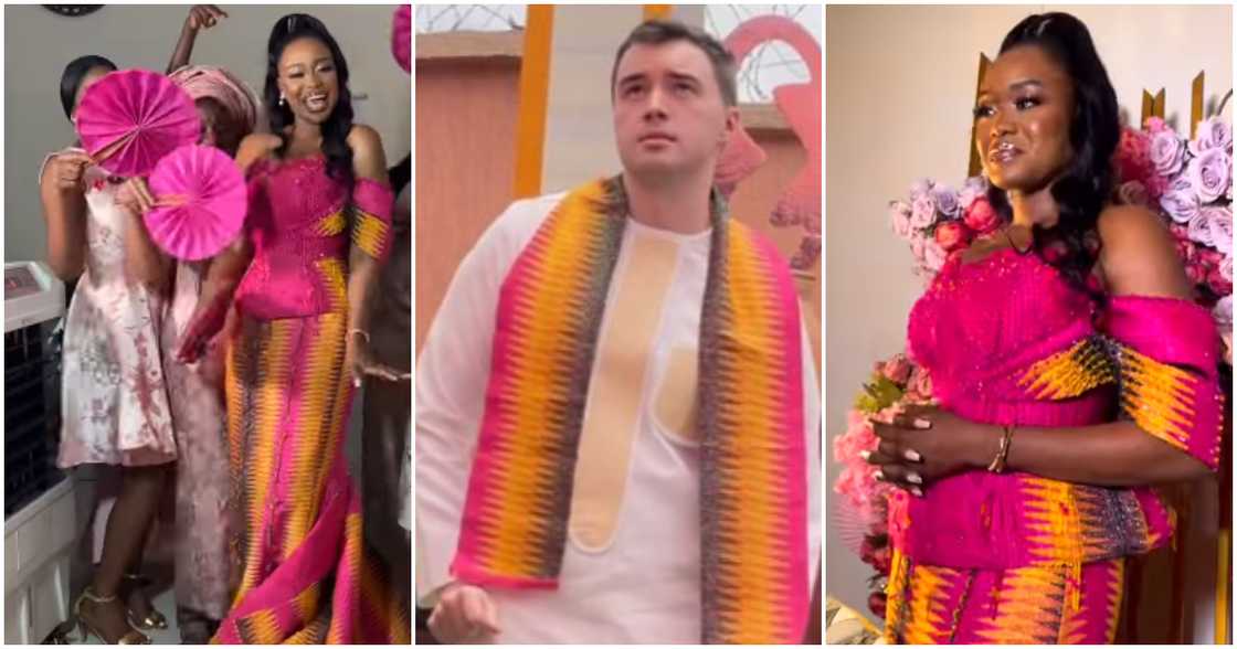 Ghanaian lady and her White lover marry in gorgeous traditional wedding. Ghanaian lady and her White lover marry in gorgeous traditional wedding.