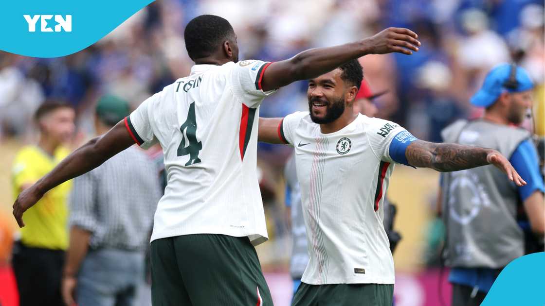 Reece James, teammate, Tosin Adarabioyo, Chelsea, Fluminense, FIFA Club World Cup. Reece James, teammate, Tosin Adarabioyo, Chelsea, Fluminense, FIFA Club World Cup.