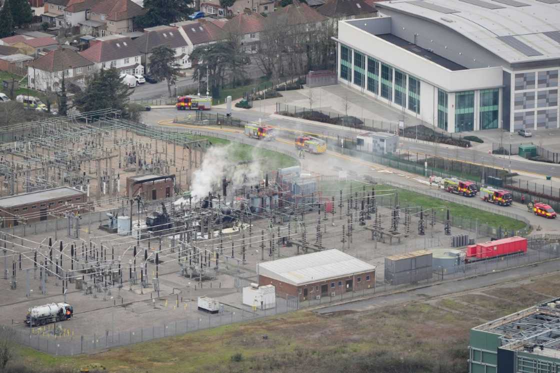 The fire broke out at the North Hyde substation in West London on March 20 The fire broke out at the North Hyde substation in West London on March 20