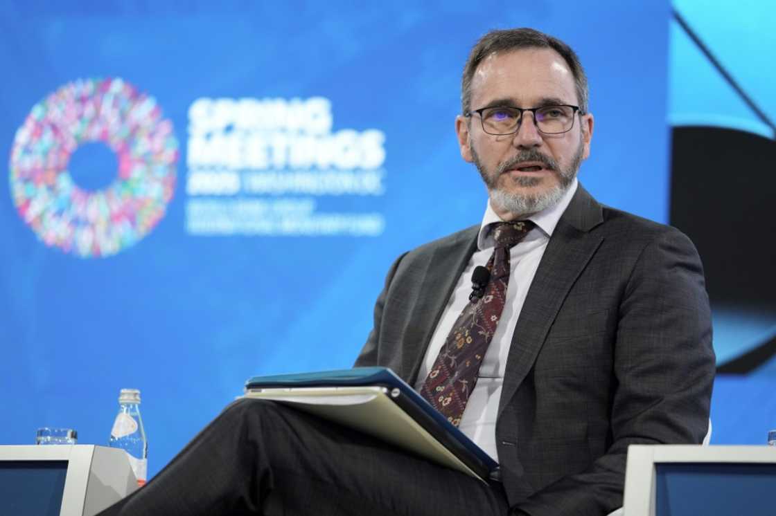 The impact of the US trade shock has remained modest, according to IMF chief economist Pierre-Olivier Gourinchas, seen in April 2025