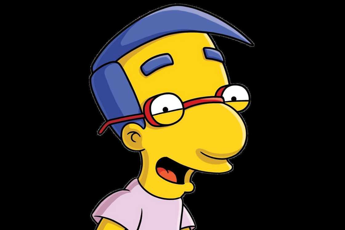 Milhouse Van Houten poses against a dark background Milhouse Van Houten poses against a dark background