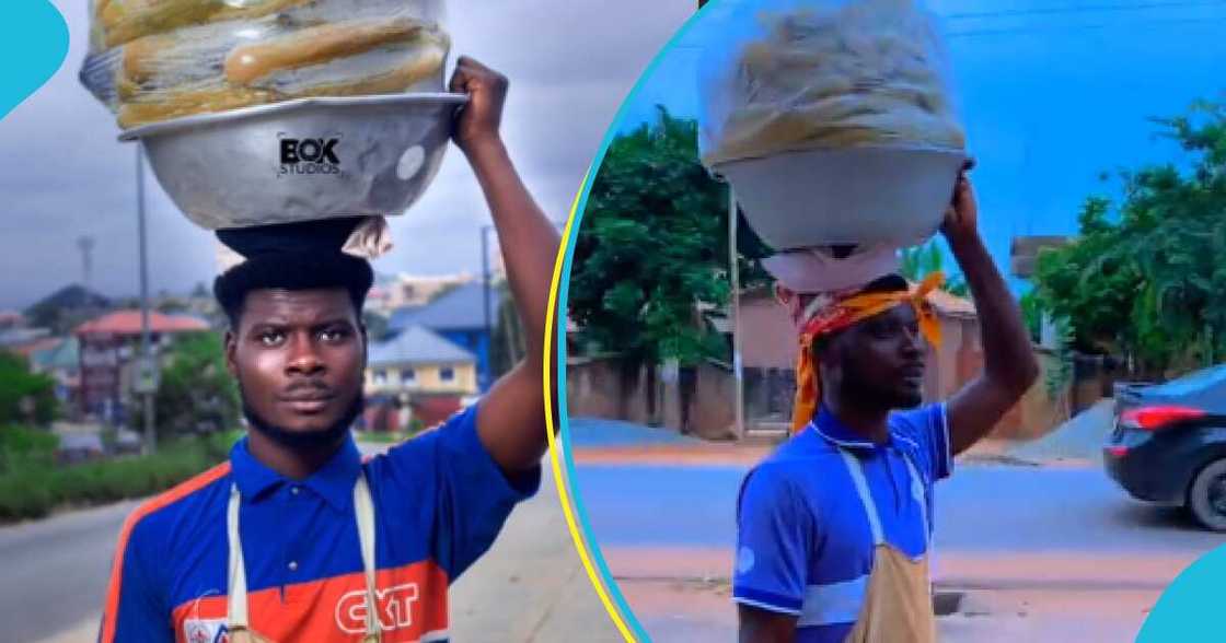 Photo of young man who sells corn