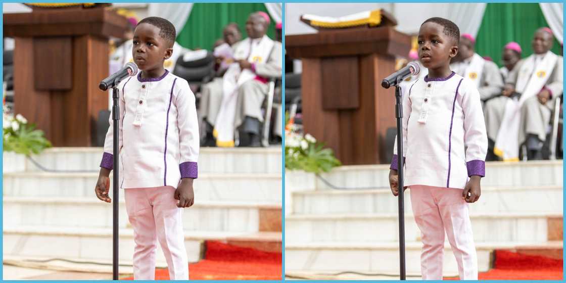 Talented young boy performs ‘your grace and mercy’ in church.