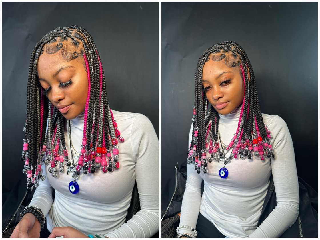 knotless braids with beads