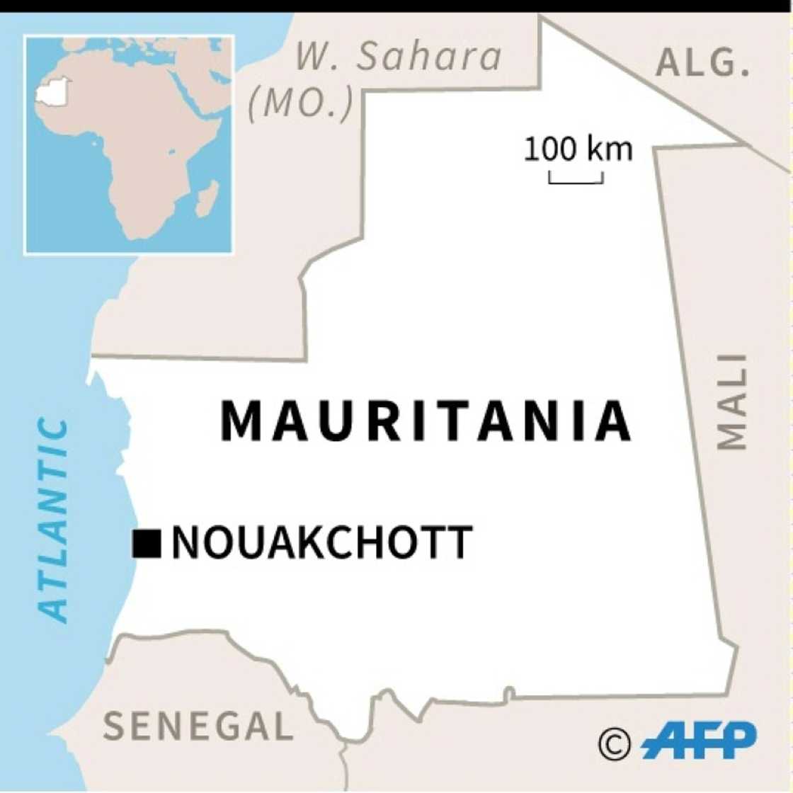 Map of Mauritania showing the capital Nouakchott Map of Mauritania showing the capital Nouakchott