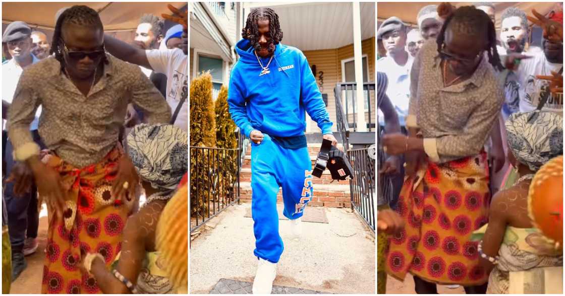 Photos of Stonebwoy and a little girl.