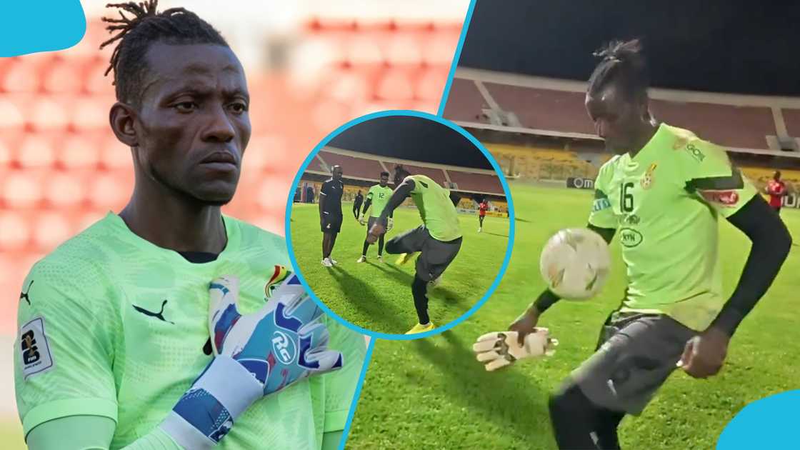 Black Stars training, Black Stars prepare for Comoros clash, Benjamin Asare, Asare shows off Ronaldinho skills, Asare impresses at training, Ghana's first-choice goalkeeper, Ghana vs Comoros, 2026 FIFA World Cup qualifiers. Black Stars training, Black Stars prepare for Comoros clash, Benjamin Asare, Asare shows off Ronaldinho skills, Asare impresses at training, Ghana's first-choice goalkeeper, Ghana vs Comoros, 2026 FIFA World Cup qualifiers.