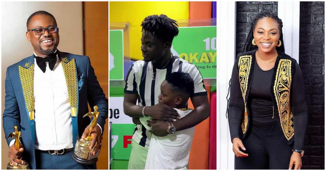 Abeiku Santana, Kuami Eugene hugging Fotocopy, and Michy Abeiku Santana, Kuami Eugene hugging Fotocopy, and Michy