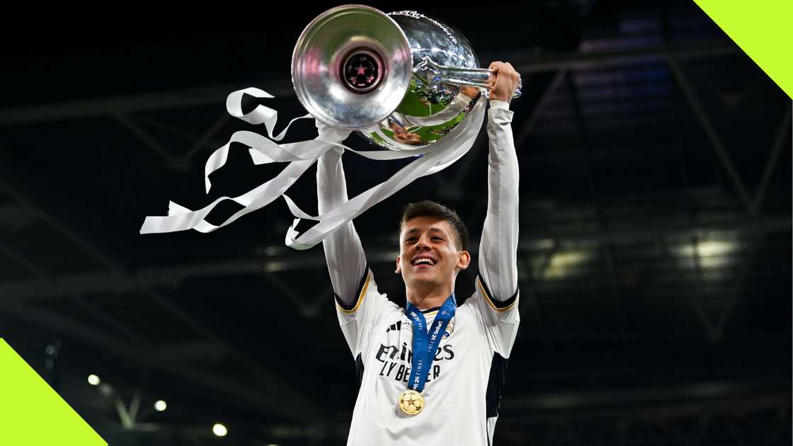 Arda Guler lifts the UEFA Champions League title Arda Guler lifts the UEFA Champions League title