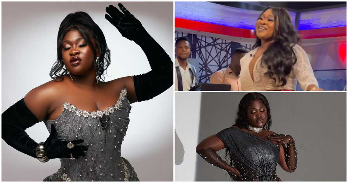 Sista Afia Impresses United Showbiz Fans As She Shows Skin In A White Ruched Lace And African Print Dress Sista Afia Impresses United Showbiz Fans As She Shows Skin In A White Ruched Lace And African Print Dress