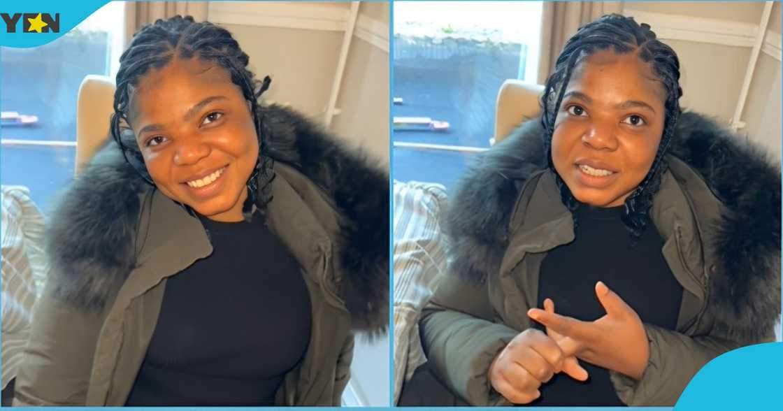 Photo of a Ghanaian midwife in an excited mood after relocating to the UK Photo of a Ghanaian midwife in an excited mood after relocating to the UK