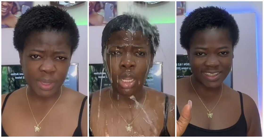 Tik Tok Star Asantewaa mimicks Black Sherif's raindrop performance