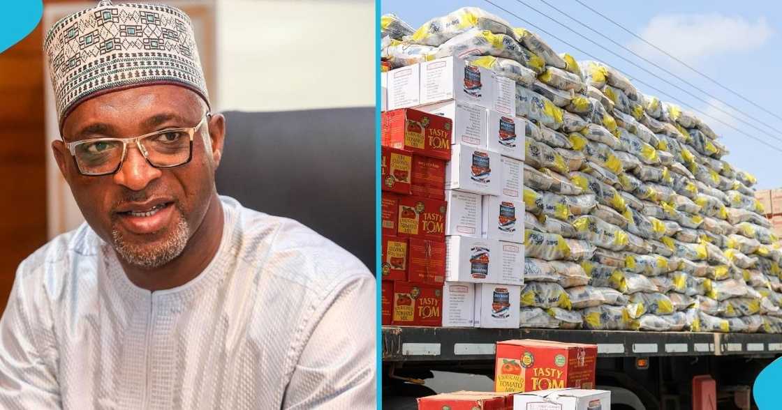 Mubarak Muntaka, Adum Pz Market, Traders, Bags Of Rice And Oil, Interior Minister Mubarak Muntaka, Adum Pz Market, Traders, Bags Of Rice And Oil, Interior Minister