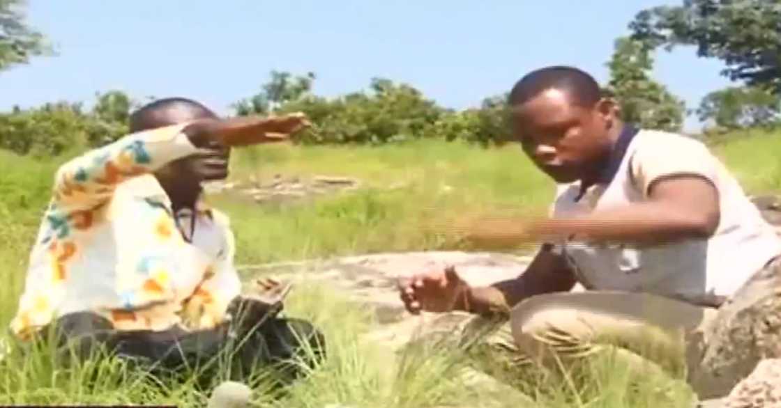 Man shows 'blood spots' & 'ribs' of Jesus Christ in Volta Region where residents believe he was buried