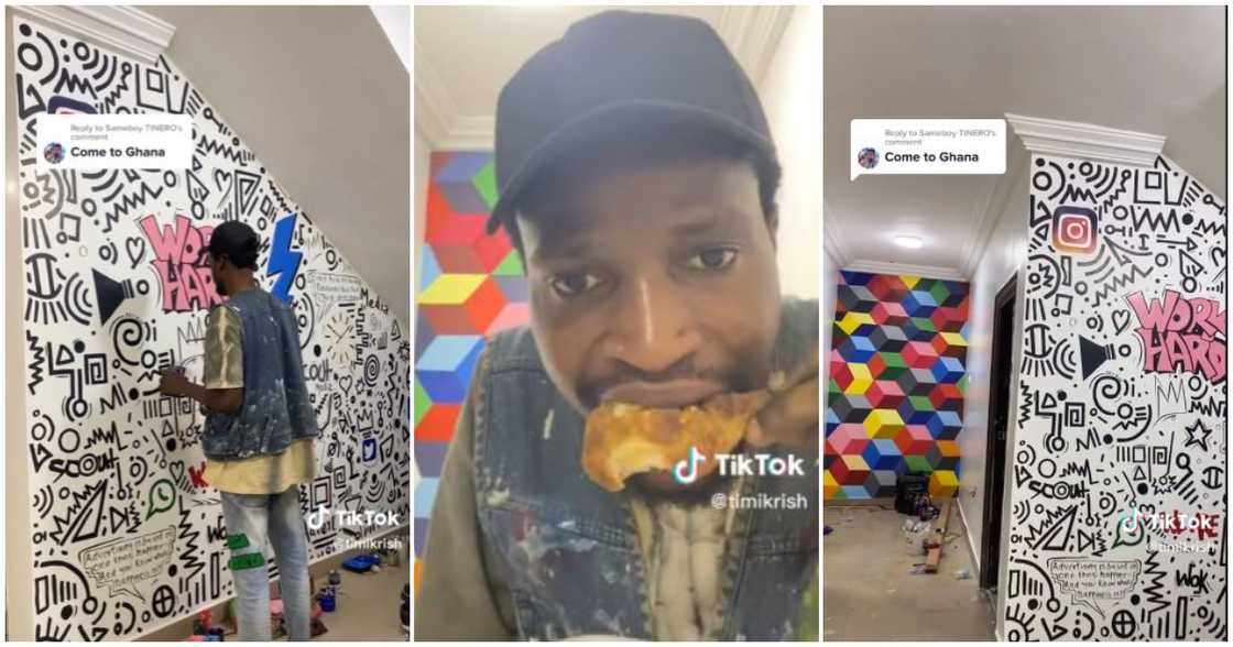 Photos of a young artist and his doodle designs Photos of a young artist and his doodle designs