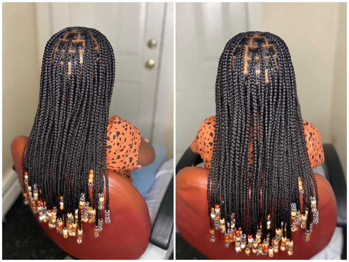 knotless braids with beads