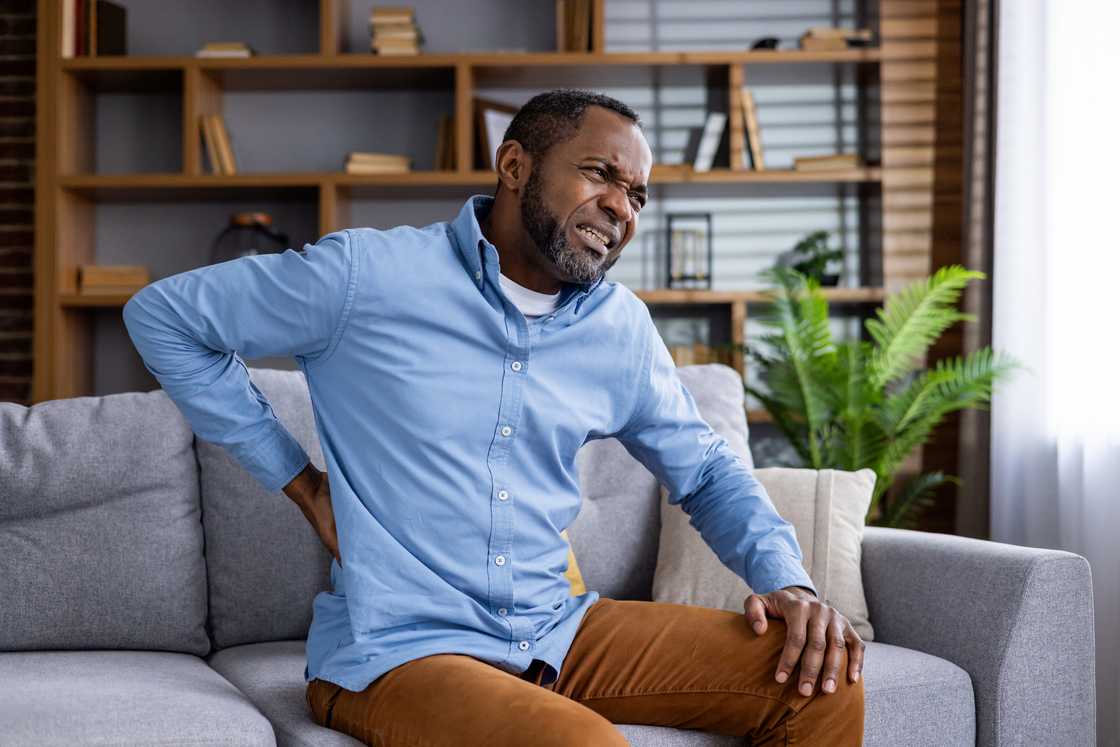 A man with back pains