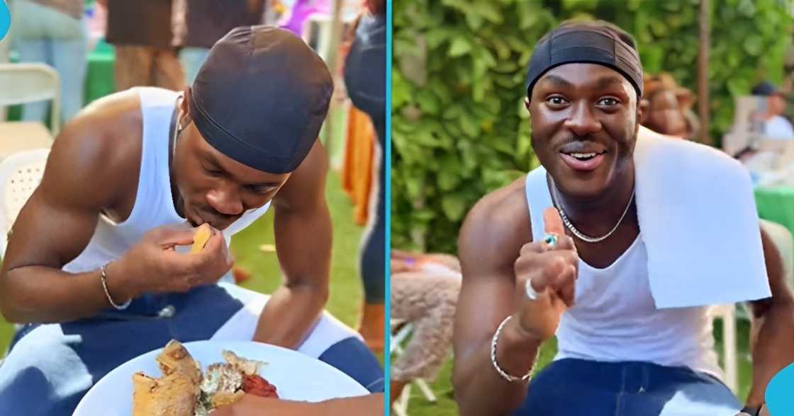 young man, UK, Ga kenkey, Ghana, Ghanaian food young man, UK, Ga kenkey, Ghana, Ghanaian food