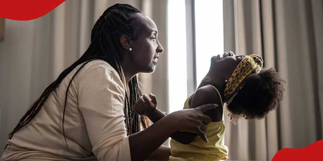 Photo of a mother playing with her baby. Photo of a mother playing with her baby.