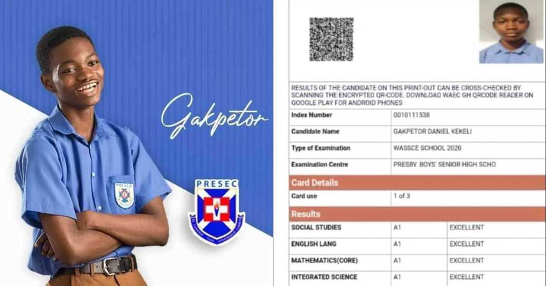 Gakpetor Daniel Kekeli: PRESEC's NSMQ 2020 star scores 8As in WASSCE 2020