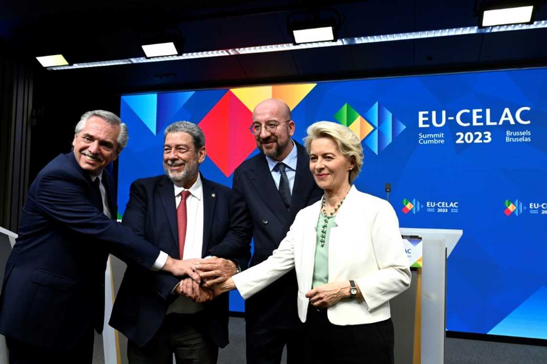 European Commission President Ursula von der Leyen said she was very confident that talks on implementing the EU-MERCOSUR trade pact between Brussels and Argentina, Brazil, Paraguay and Uruguay would succeed in "coming months" European Commission President Ursula von der Leyen said she was very confident that talks on implementing the EU-MERCOSUR trade pact between Brussels and Argentina, Brazil, Paraguay and Uruguay would succeed in "coming months"