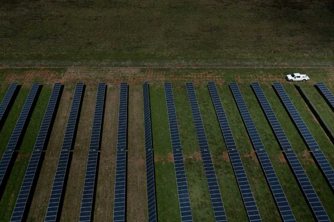 Former president Jimmy Carter and his wife, Rosalynn, began the town of Plains, Georgia's first solar farm, seen here on February 22, 2023