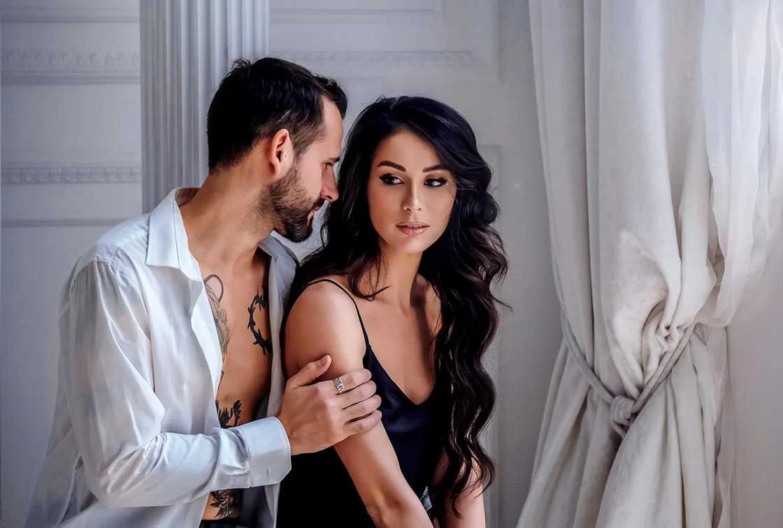 An intimate photo of a couple