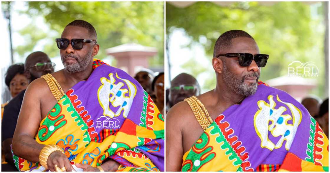 Idris Elba stuns in traditional Kente cloth in Kumasi