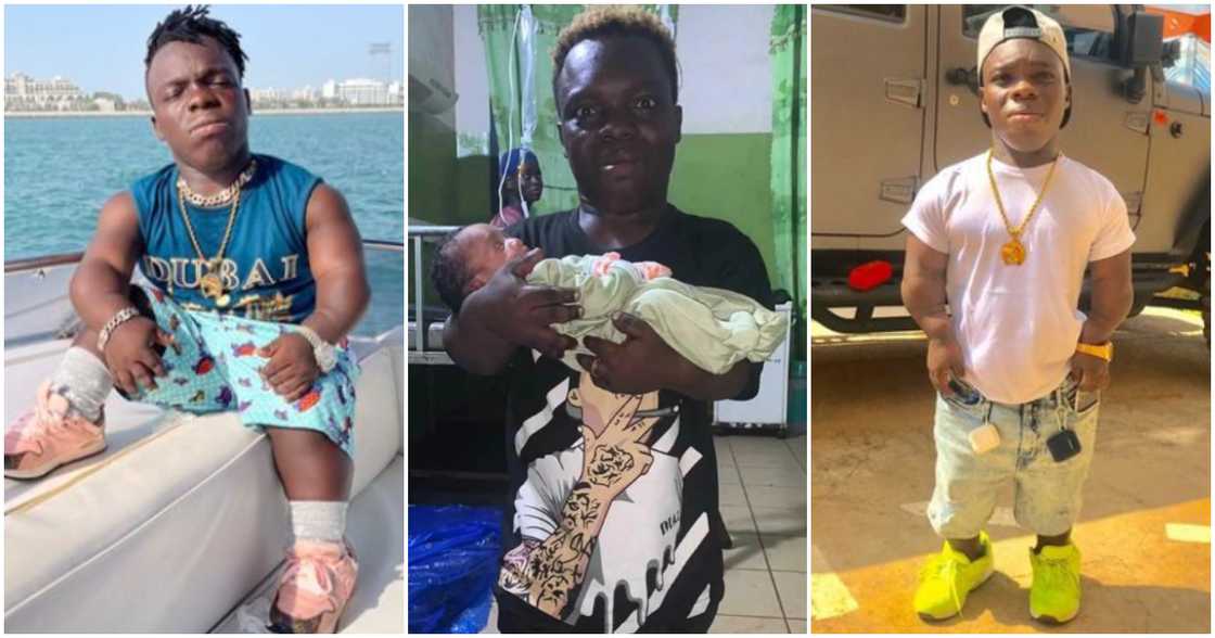 Shatta Bandle poses with his child as he welcomes baby boy. Shatta Bandle poses with his child as he welcomes baby boy.