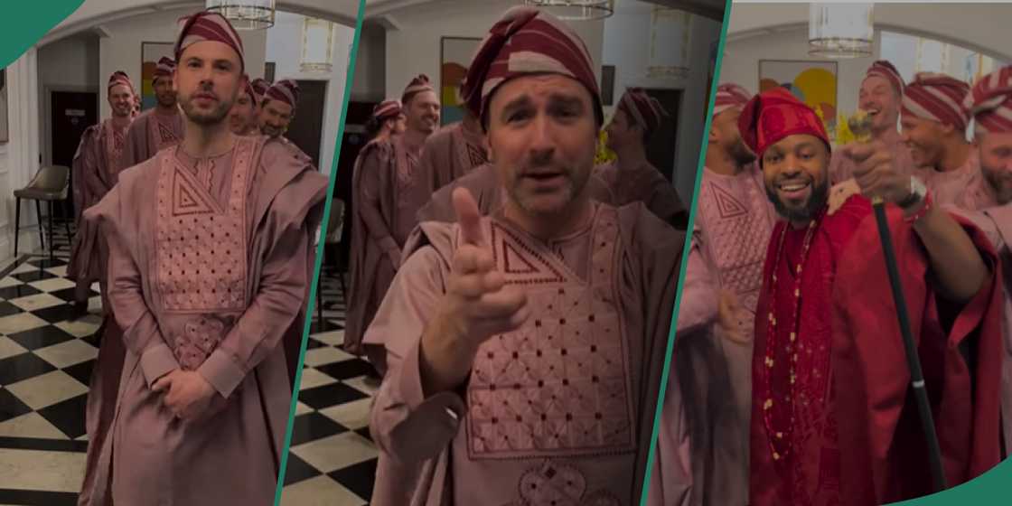 A groom and his groomsmen show off their dapper looks A groom and his groomsmen show off their dapper looks