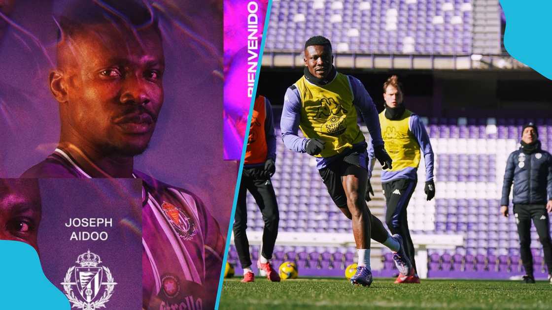 Joseph Aidoo signs for Real Valladolid. Joseph Aidoo signs for Real Valladolid.