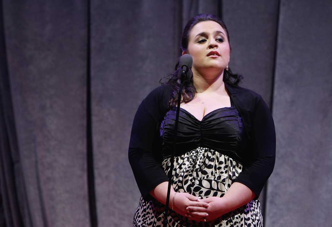 Nikki Blonsky on stage at the 36th Annual FIFI Awards