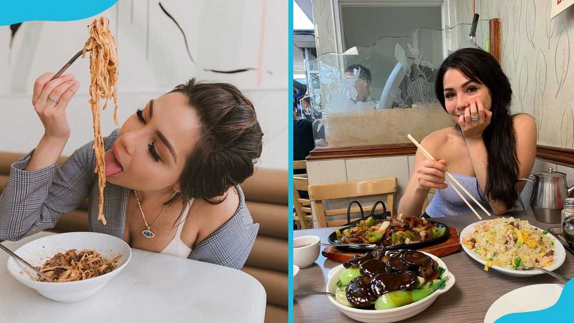 Veronica Wang poses for her fast food vlog Veronica Wang poses for her fast food vlog