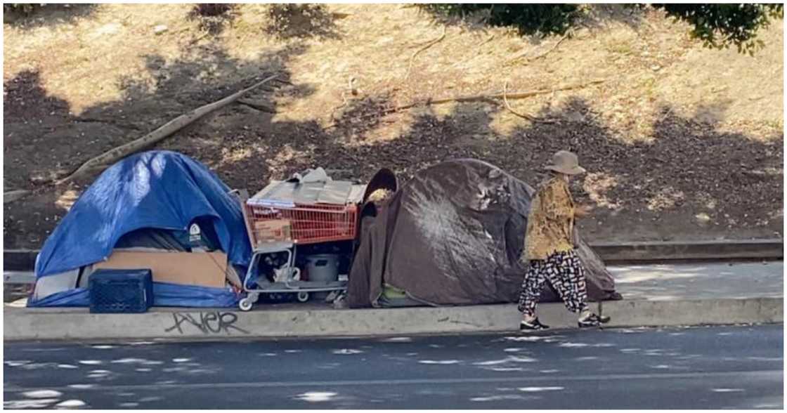 The belongings of a homeless person in Los Angeles