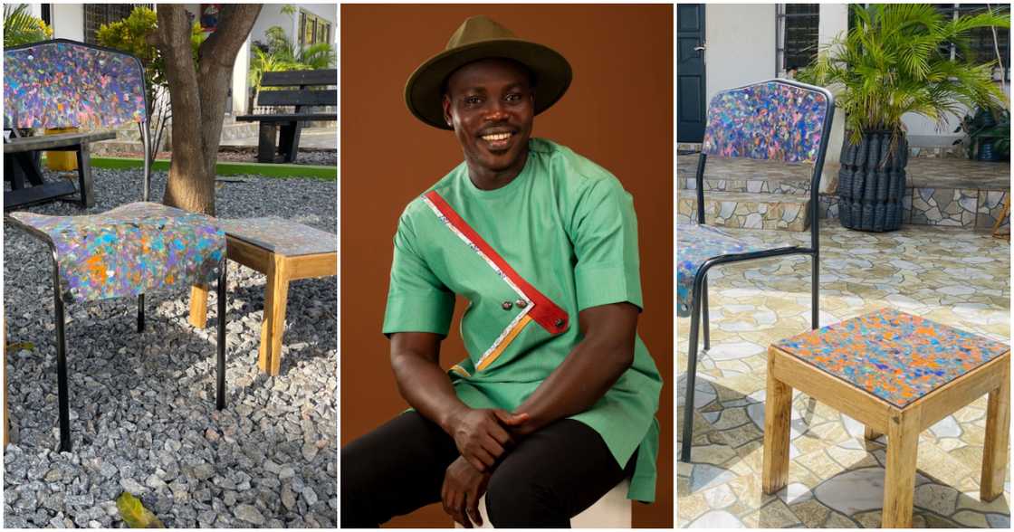 Photos of Makafui Awuku and his furniture. Photos of Makafui Awuku and his furniture.