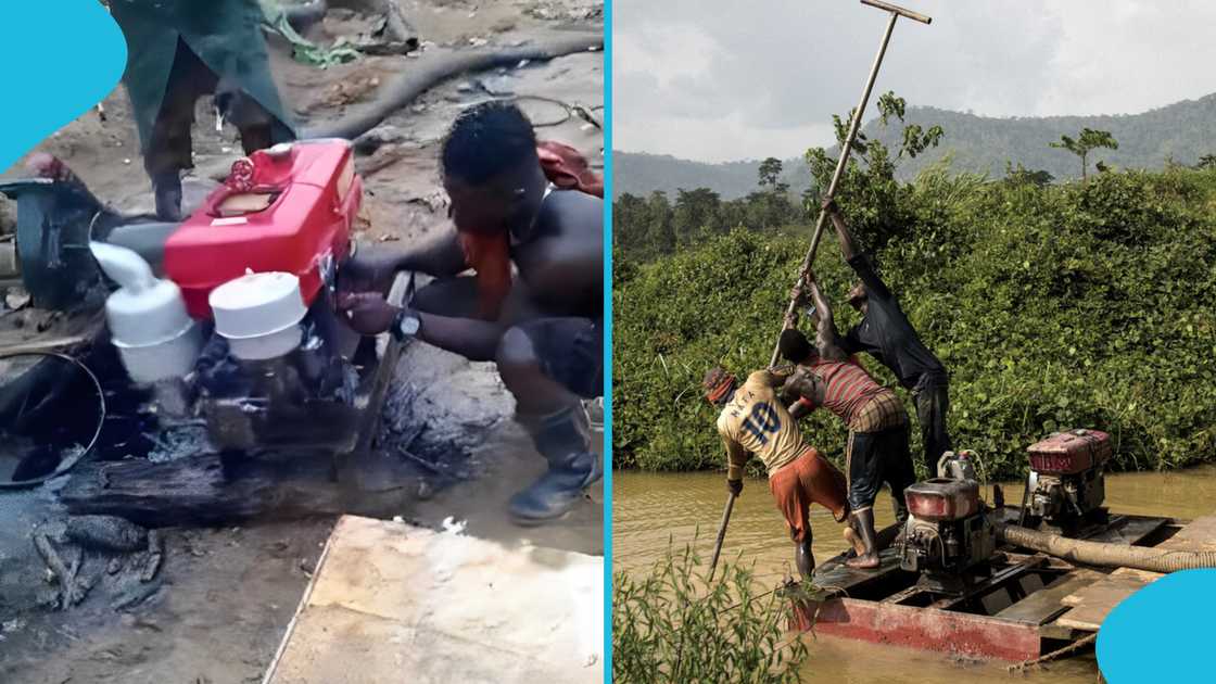 Galamsey in Ghana, Illegal mining in Ghana, Changfan machine, mining equipment, Soldiers destroy machine, Galamsey. Galamsey in Ghana, Illegal mining in Ghana, Changfan machine, mining equipment, Soldiers destroy machine, Galamsey.