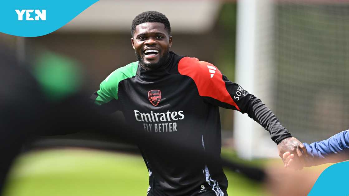 Thomas Partey, Arsenal, Sobha Realty Training Centre. Thomas Partey, Arsenal, Sobha Realty Training Centre.