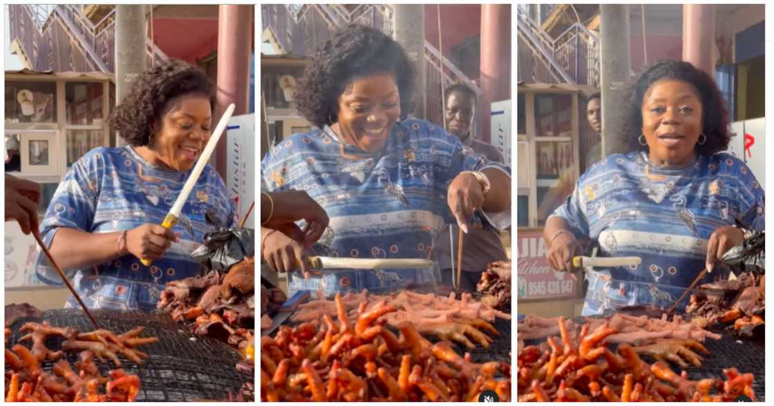 Piesie Esther sells meat by the roadside