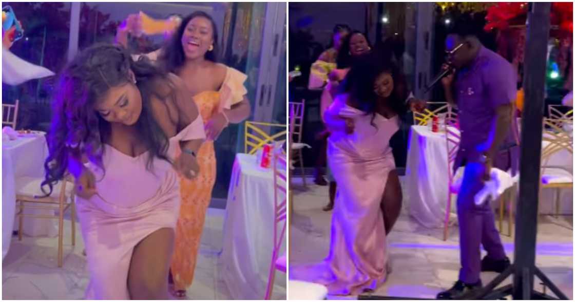 Lady takes over wedding reception with dance moves