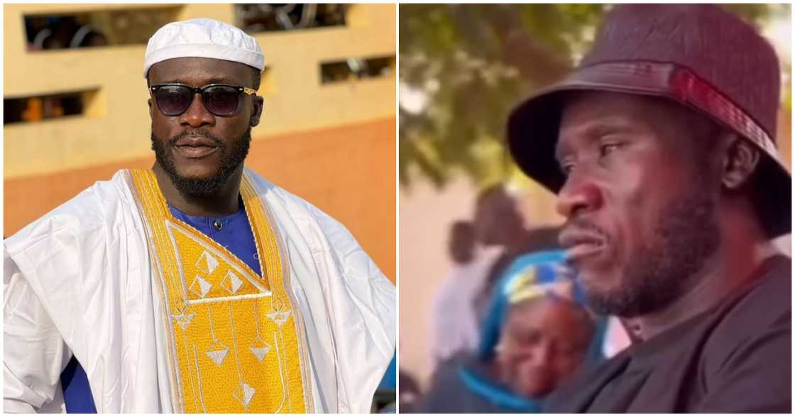 Ras Nene holds back his tears in the video Ras Nene holds back his tears in the video