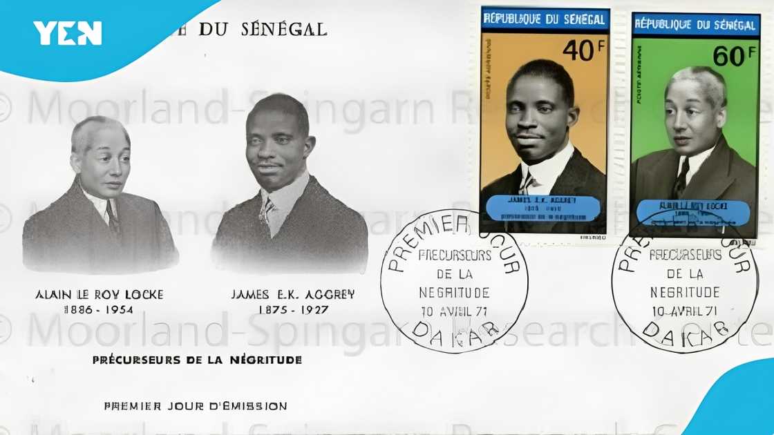 James Kwegyir Aggrey, Alain LeRoy Locke, Airmail stamp, Senegal, Envelope