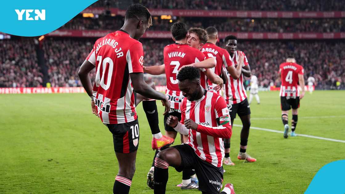 Iñaki Williams celebrated Nico Williams' goal against Rayo Vallecano in style. Iñaki Williams celebrated Nico Williams' goal against Rayo Vallecano in style.