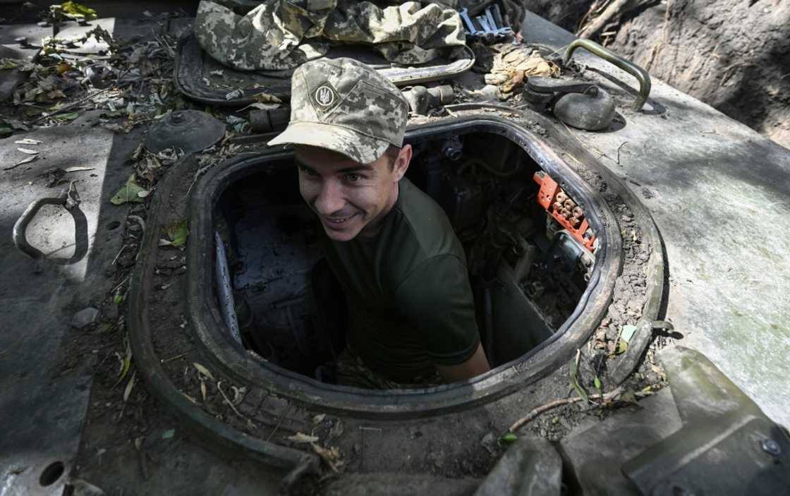 A Ukrainian serviceman operates Soviet-era artillery in the southern Mykolaiv region of Ukraine