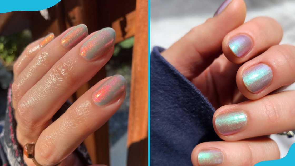 Teal glazed doughnut nails Teal glazed doughnut nails