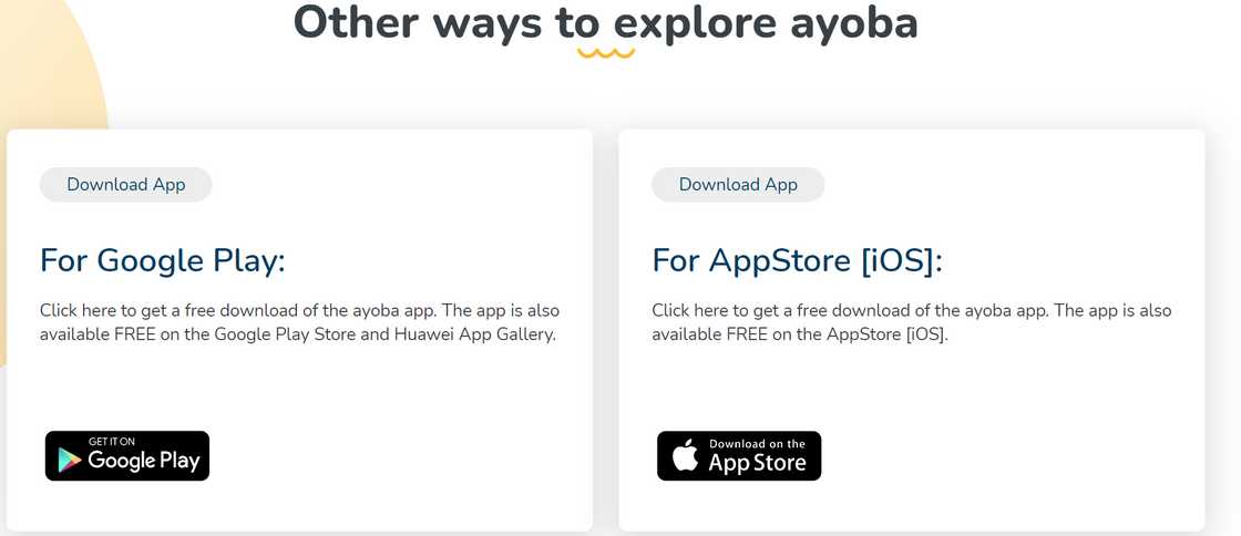 Ayoba app downloading page Ayoba app downloading page