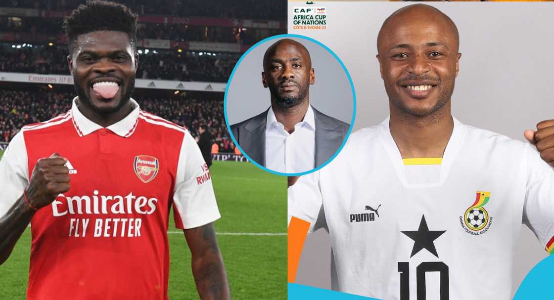 Thomas Partey, Dede Ayew and Coach Otto Addo Thomas Partey, Dede Ayew and Coach Otto Addo